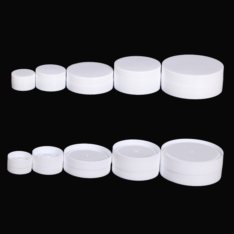 Tin Container Lid - Recipiente de plástico blanco para cosméticos,
