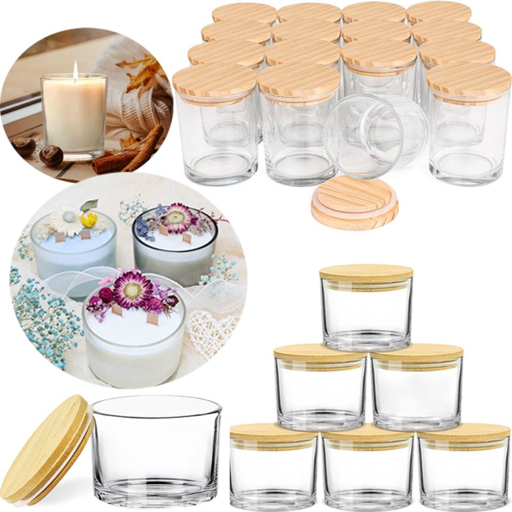 Frascos de vela de vidrio tran - Candle Making Jars With Lids reseña y precio